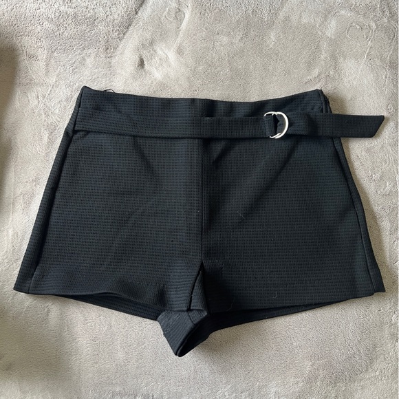 Zara Pants - Zara Black Textured High Waist Skort Skirt with Short